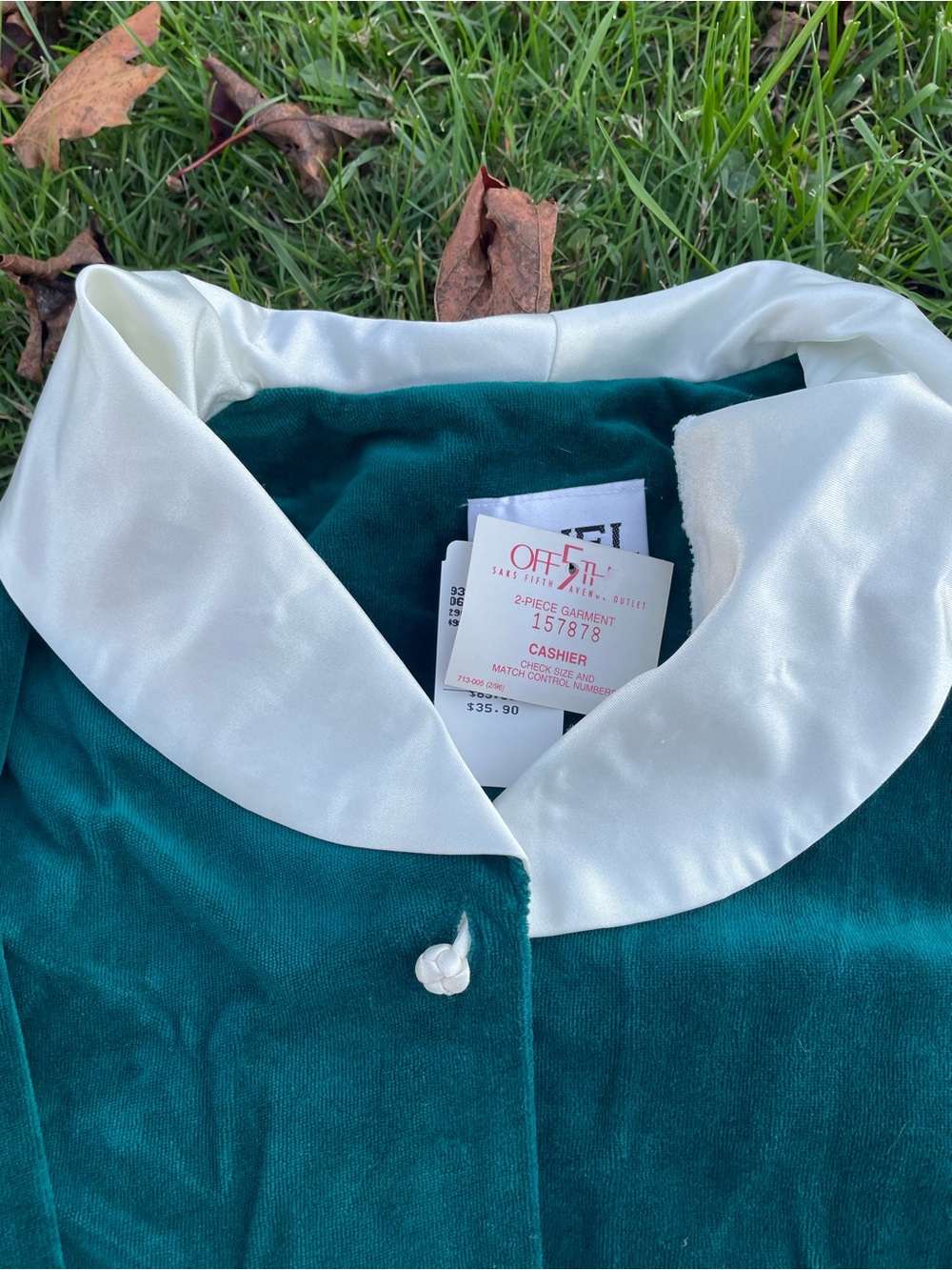 NWT Vintage 90s ARIEL Teal Velour Saks Lounge Set L